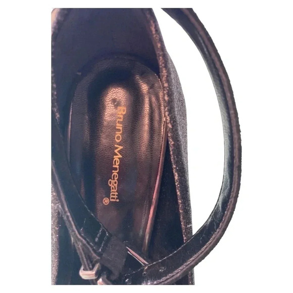 Bruno Menegatti Black Ankle Strap Open Toe Pump SZ 9 - Picture 6 of 8